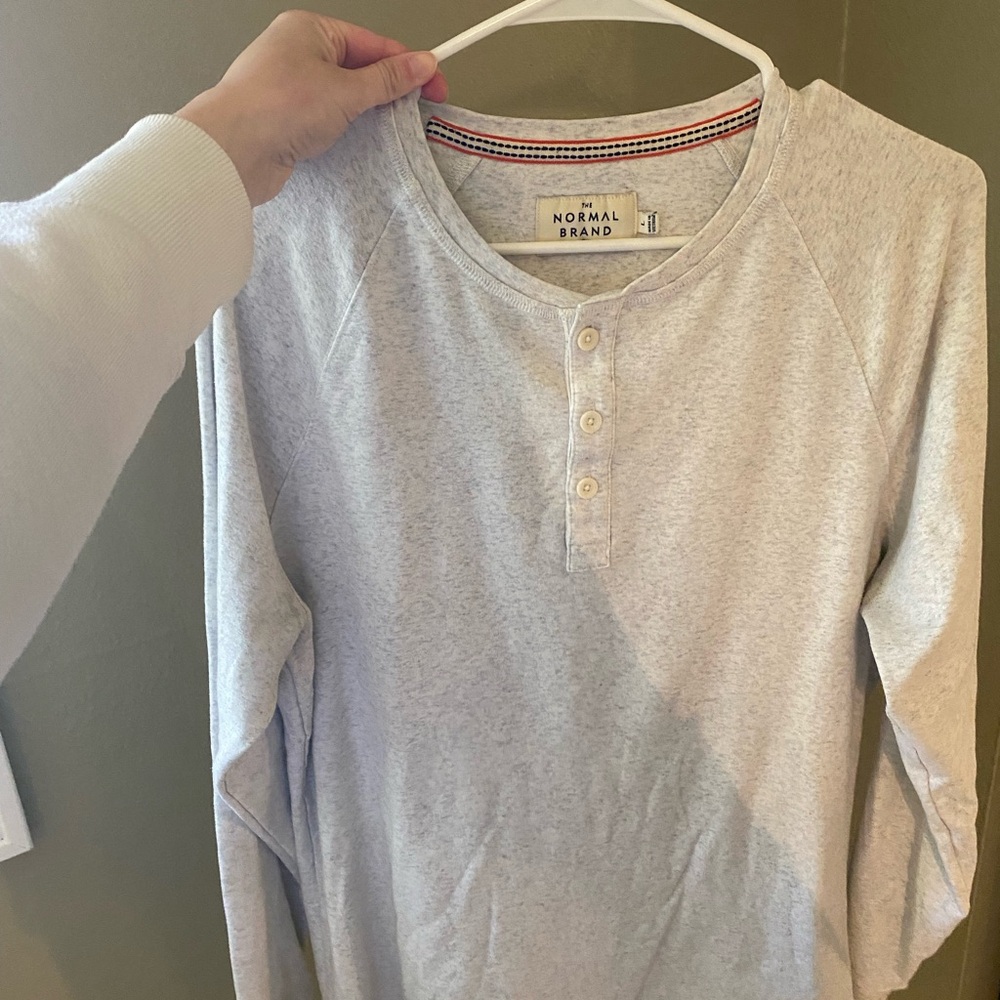 Normal Brand Light Gray Everyday Henley Shirt